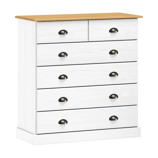 Komoda 6 zásuvek STANFORD bílý lak