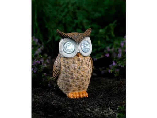 Solární sova s LED svícením