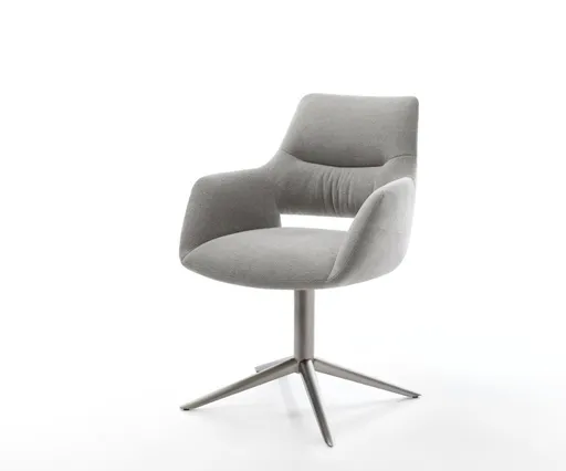 Jídelní židle Yago-Flex s područkami potahová látka Měkký šedá