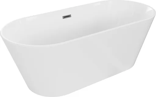 MEXEN/S Flavia vana volně stojící 170 x 75, bílá, sifon a přepad grafit kartáčovaná 54031708000-66