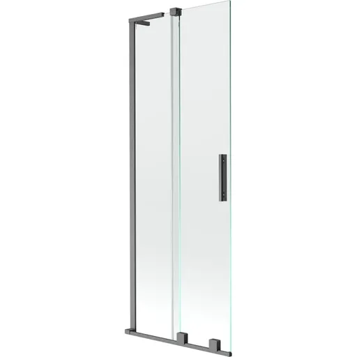 MEXEN/S Velar L dvoukřídlá posuvná vanová zástěna 75 x 150, transparent, grafit kartáčovaná 896-075-003-01-66