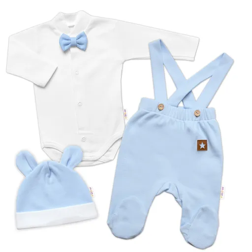 Baby Nellys 3D souprava Gentleman s dl. rukávem - modrá/bílá, vel. 62