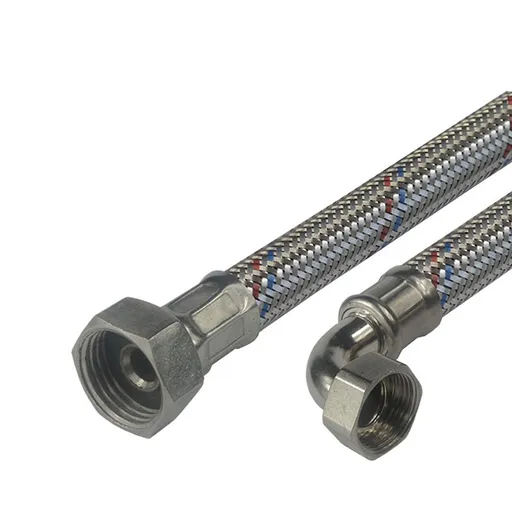 MEREO Klum Připojovací hadice 13x18, FxF, 3/4"x3/4" s kolínkem, 350 cm, nerez opletení CR515F