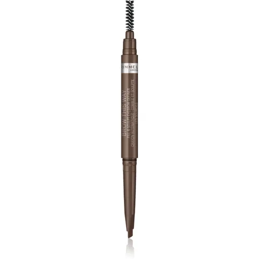 Rimmel Brow This Way tužka na obočí s kartáčkem 2 v 1 odstín 002 Medium Brown 0.25 g