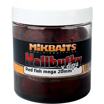 Mikbaits Halibutky v dipu Red fish 20mm 250ml (8595602207428)