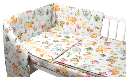 Baby Nellys Mantinel s povlečením Premium, 3D sada, Cute Animals - bílá, 120x90 cm