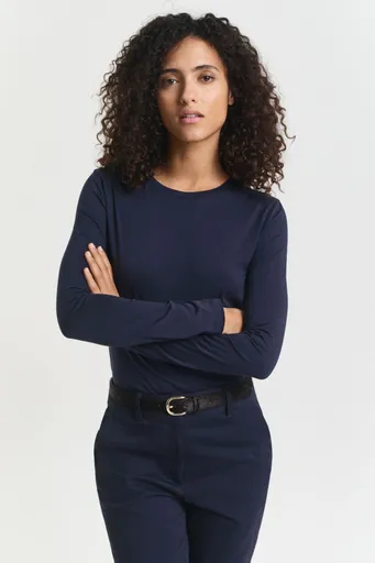 TRIČKO GANT LIGHT COTTON LS T-SHIRT EVENING BLUE