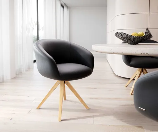 Otočná židle Vinka-Flex s područkami dřevěná podnož hranatá