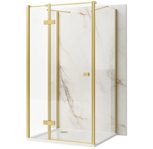 REA/S Sprchový kout Atlas 120x90 Brush Gold vlevo KPL-K4876