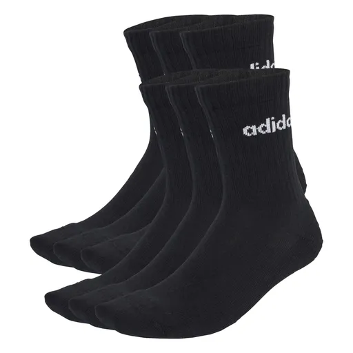 adidas Linear Crew Socks Cushioned Socks 6 Pair Pack S