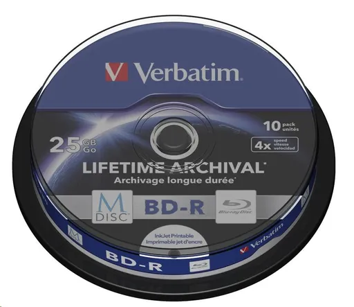 VERBATIM MDisc BD-R(10-pack)Spindle/4x/25GB