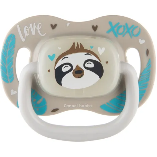Canpol babies A - Dudlík silikonový symetrický Exotic Animals 0-6m 1 ks Lenochod