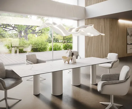 Jídelní stůl Edge 300x100 Keramický Laminam®Statuarietto White