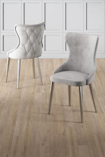 Sada židlí (6 kusů) Alpa - Grey, Chrome