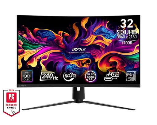 MSI MPG/321CURX/31,5"/QD-OLED/4K UHD/240Hz/0,3ms/Černá/3R