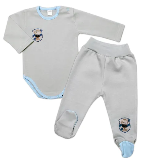 G-baby 2-dílná sada body dl. rukáv + polodupačky Fotograf, šedá, vel. 68