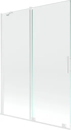 MEXEN/S Velar Dvoukřídlá posuvná vanová zástěna 130 x 150, transparent, bílá 896-130-000-01-20