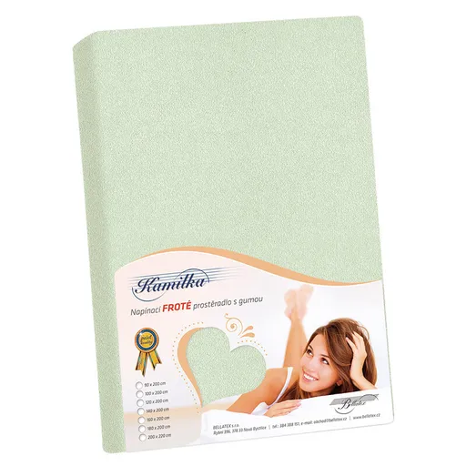 Bellatex Froté prostěradlo Kamilka zelená šalvějová, 200 x 220 cm