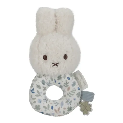 Little Dutch Miffy Fluffy Lucky Leaves Rattle Toy chrastítko 0 m+ Blue 1 ks