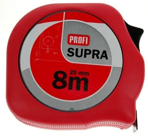 Metr svinovací 8m/25mm červený na kartě