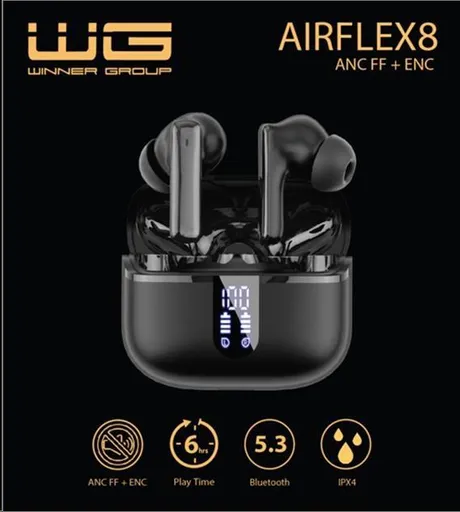 WG - Bluetooth sluchátka WG AirFlex 8, ENC + ANC, černá