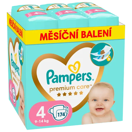Pampers Premium Care vel. 4 9–14 kg dětské pleny 174 ks