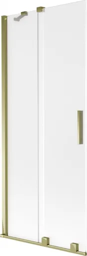 MEXEN/S Velar dvoukřídlá posuvná vanová zástěna 80 x 150, dekor, zlatá 896-080-000-31-50