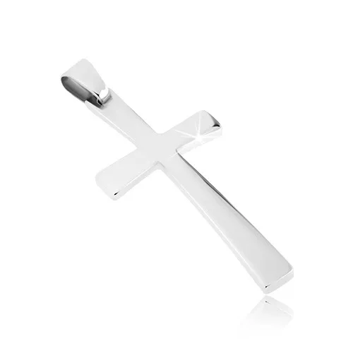 Přívěsek z oceli - jemně zaoblený latinský kříž