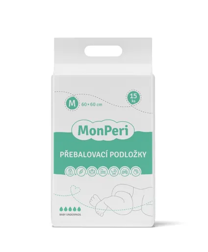 MonPeri Přebalovací podložky M 60 x 60 cm 15 ks
