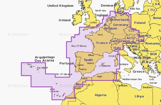 Navionics+ Mapy Střední a Západní Evropa,Navionics+ Mapy Střední a Západní Evropa