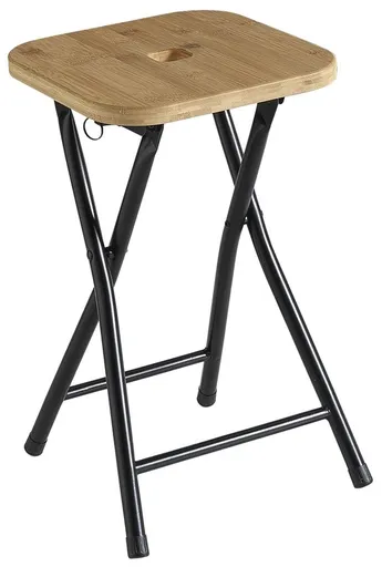 Gedy KENTA koupelnová stolička, 27x27cm, černá/bambus CO77