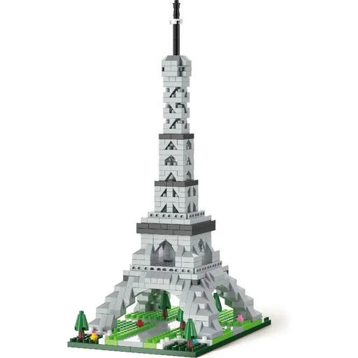 Stavebnice mini KOCO Eiffelova věž plast 538ks v krabičce 13x16,5x7cm