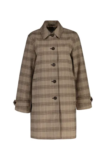 KABÁT GANT CHECKED CAR COAT DEEP BROWN
