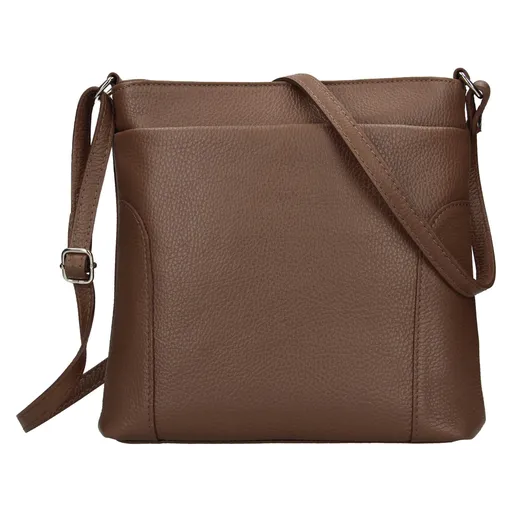 Dámská kožená crossbody kabelka Italia Emma - tmavě hnědá