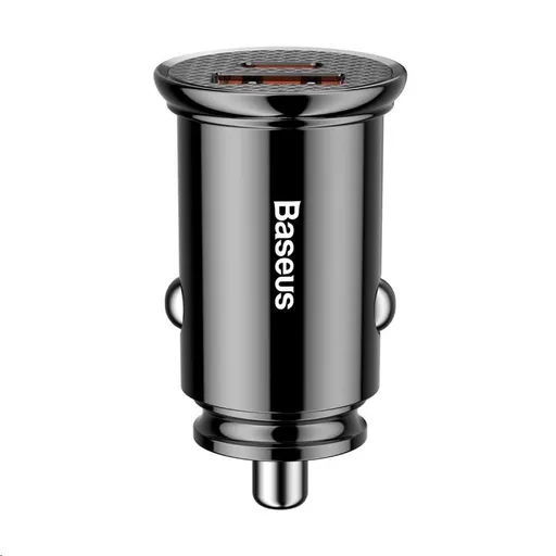 Baseus Circular Plastic nabíječka do auta 30W (PD3.0, QC4.0+ SCP AFC) černá