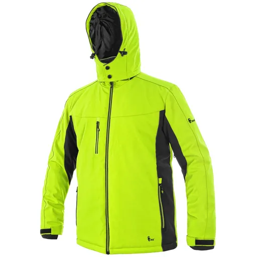 Canis (CXS) Pánská zateplená softshellová bunda VEGAS - Žlutá / černá | 3XL