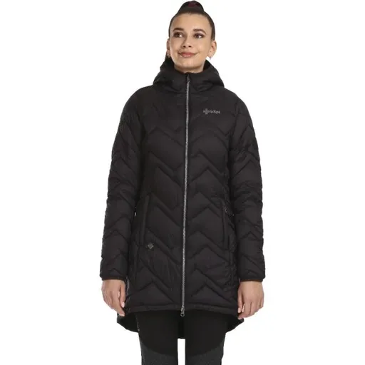 KILPI LEILA Dámský zateplený kabát, černá, velikost