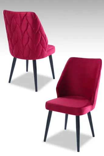 Sada židlí (4 kusy) Pufi - Claret Red, Black