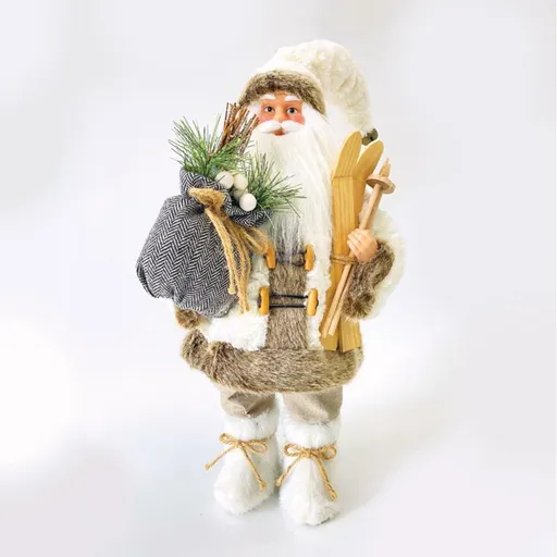 ACA Lighting vánoční dekorace Santa Claus s lyžemi 60cm X126001
