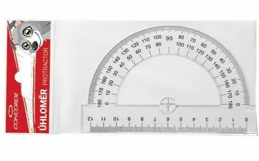 Úhloměr CONCORDE, 12cm, závěs, transparentní