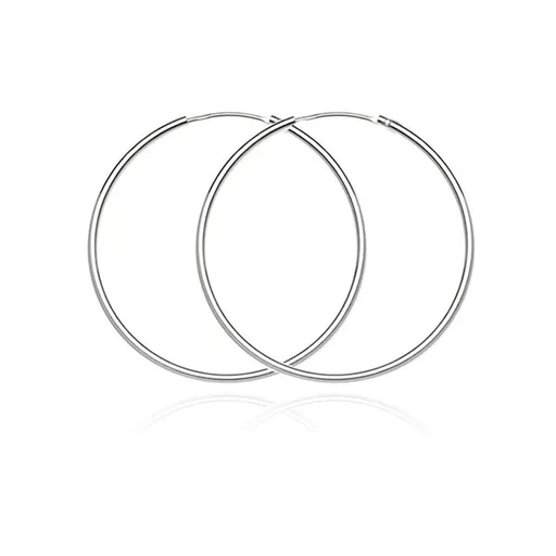 Kruhové náušnice ze stříbra 925 - jednoduchý, hladký design, 30 mm