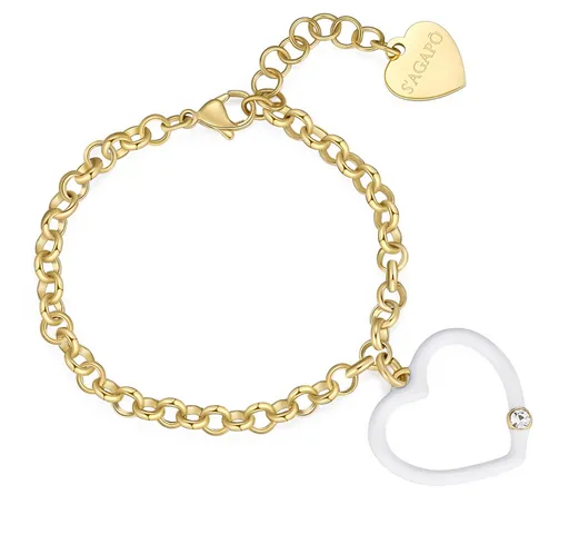 S'Agapõ Romantický pozlacený náramek se srdcem Vibes SVB16