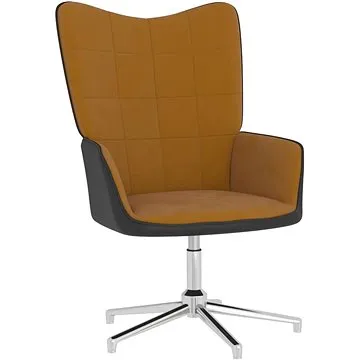 Relaxační křeslo hnědé samet a PVC, 327861 (327861)