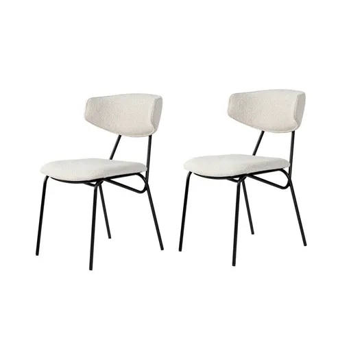 Sada jídelních židlí Nancy White and Black, 2 ks