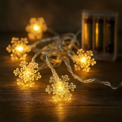 Nexos Vánoční světelný řetěz - sněhové vločky, teple bílý, 20 LED