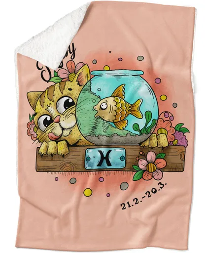 Deka Kočičí znamení – ryby (Podšití beránkem: ANO)