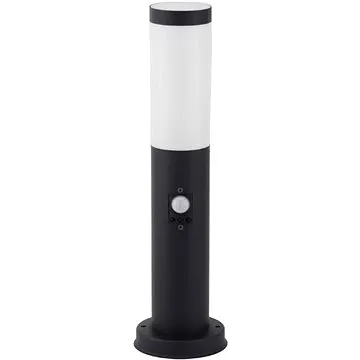 Zahradní sloupek Boca 1×E27 45 cm černý s čidlem pohybu (AOLPE27-BOC-S-B)