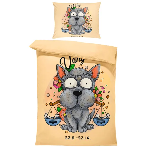 Povlečení Psí znamení – váhy (Rozměr : 1x140/220 + 1x90/70)