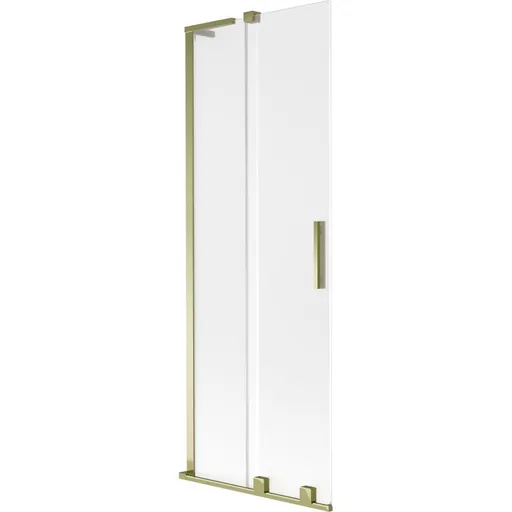 MEXEN/S Velar L dvoukřídlá posuvná vanová zástěna 70 x 150, dekor, zlatá 896-070-003-31-50
