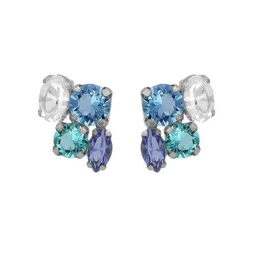 Victoria Cruz Módní stříbrné náušnice pecky s krystaly Lisbon A4792-MHT